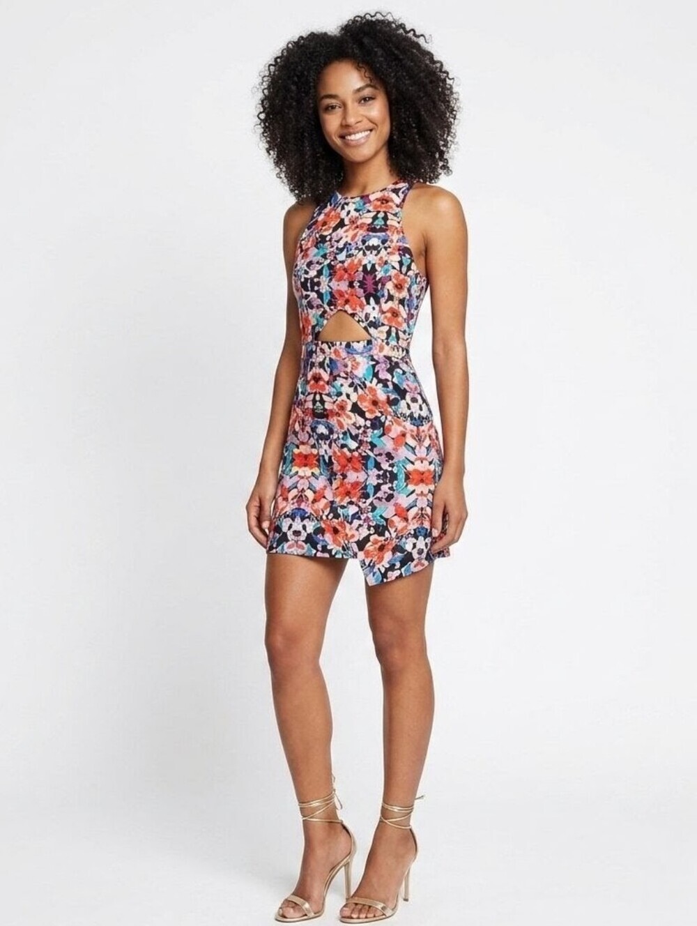 NBD × Naven Twins Floral Cutout Reality Flower Child Dress - Medium